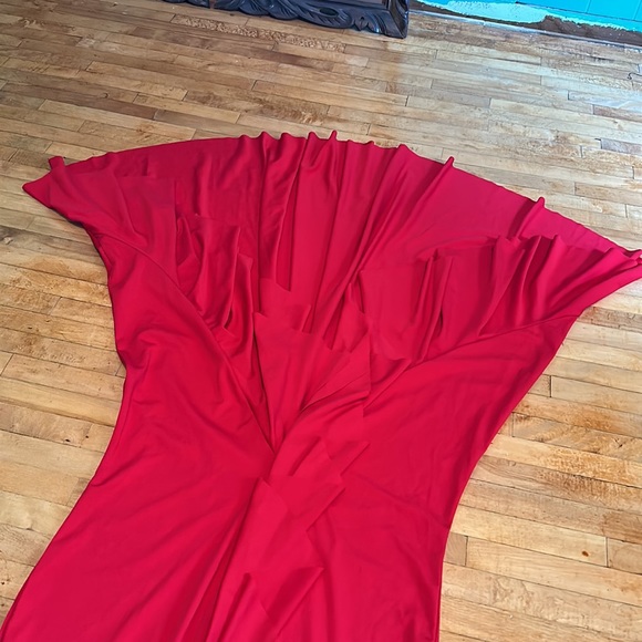 Red Ruffle Train Formal - Picture 8 of 12